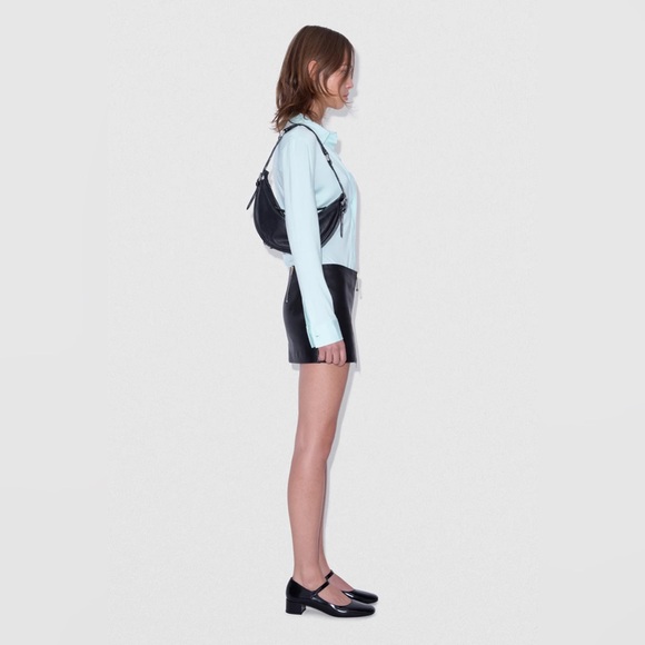 By Far Gib Shoulder Bag Wine Circular Croco Embossed Leather EUC - Picture 15 of 15